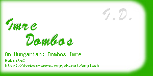 imre dombos business card